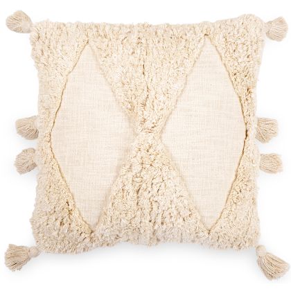 Buy Square Cotton Cushion in Boho Bali Style cover + filling - Laily White 60216 with a guarantee