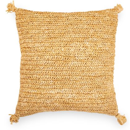 Buy Square Boho Bali Cushion, Raffia cover + filling - Carol Cream 60217 in the Europe
