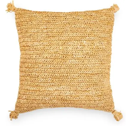 Buy Square Boho Bali Cushion, Raffia cover + filling - Carol Cream 60217 at MyFaktory