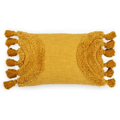 Buy Rectangular Cushion in Boho Bali Style, Cotton cover + filling - Dolly Yellow 60218 in the Europe