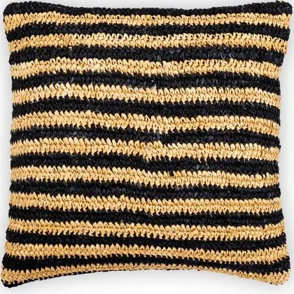 Buy Square Boho Bali Cushion, Raffia cover + filling - Chelsea Beige 60224 - in the EU