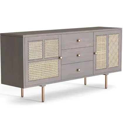 Buy Wooden Sideboard - Vintage Design - Risei Dark grey 60360 home delivery