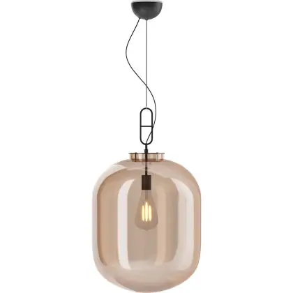 Buy Glass pendant light in modern design, metal and glass - Crada - Big Amber 60403 at MyFaktory