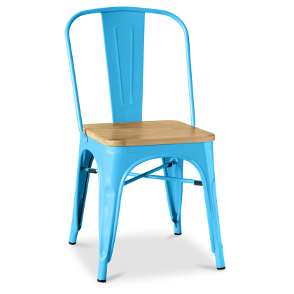 Buy Bistrot Metalix Chair Square Wooden - Metal Turquoise 32897 - in the EU