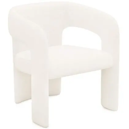 Buy Upholstered Dining Chair - White Boucle - Alexa White 60551 in the Europe