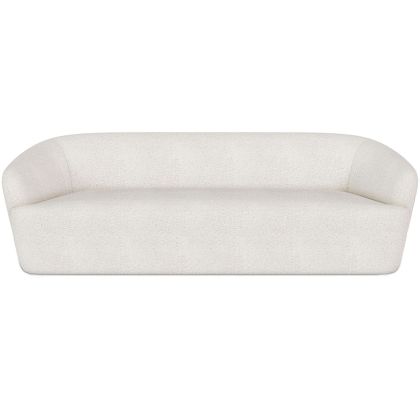 Buy Curved Sofa - 3 Seater - Boucle Fabric - Curva White 60630 - prices