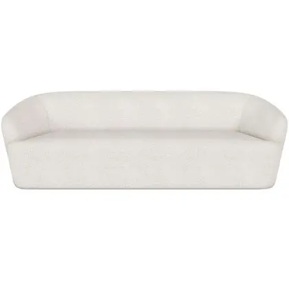 Buy Curved Sofa - 3 Seater - Boucle Fabric - Curva White 60630 with a guarantee