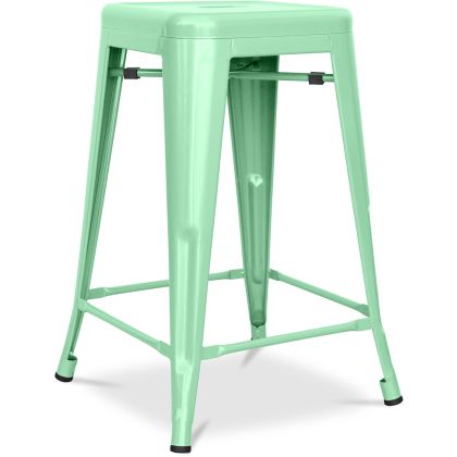 Buy Industrial Design Bar Stool - Matte Steel - 60cm - Metalix Mint 58993 home delivery