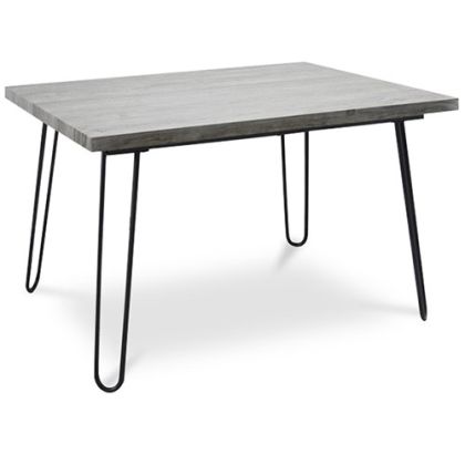 Buy Dining table style Hairpin legs Hanna Industrial 120x90 -- Wood and metal  Grey 59464 with a guarantee