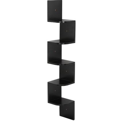 Buy Wall Shelf Scandinavian Style with 5 Shelves – Wood Black 59642 home delivery