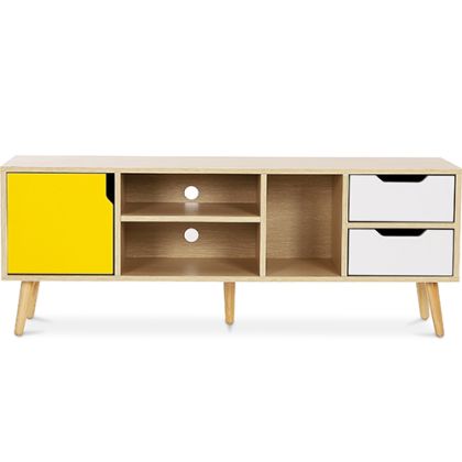 Buy Wooden TV Stand - Scandinavian Design - Haley  Yellow 59660 - prices