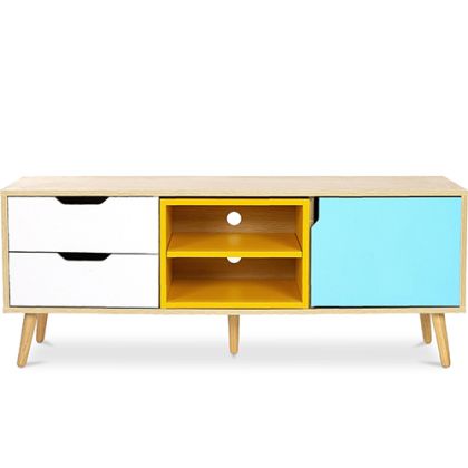 Buy Wooden TV Stand - Scandinavian Design - Kaira Multicolour 59718 - in the EU