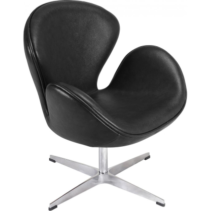 Buy Swivel Armchair Leather - Office Armchair - Swin  Black 13664 with a guarantee