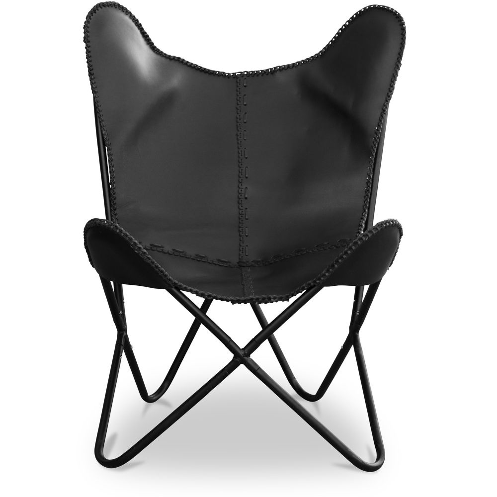 Buy Leather Chair Butterfly Design Winq Black 58894 in the Europe