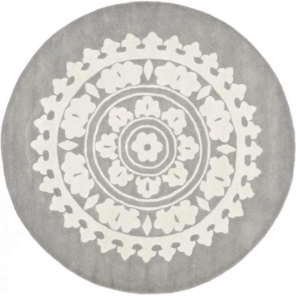  Buy Round Design Rug - Wool - 210cm - Ruma Light grey 58289 - in the EU