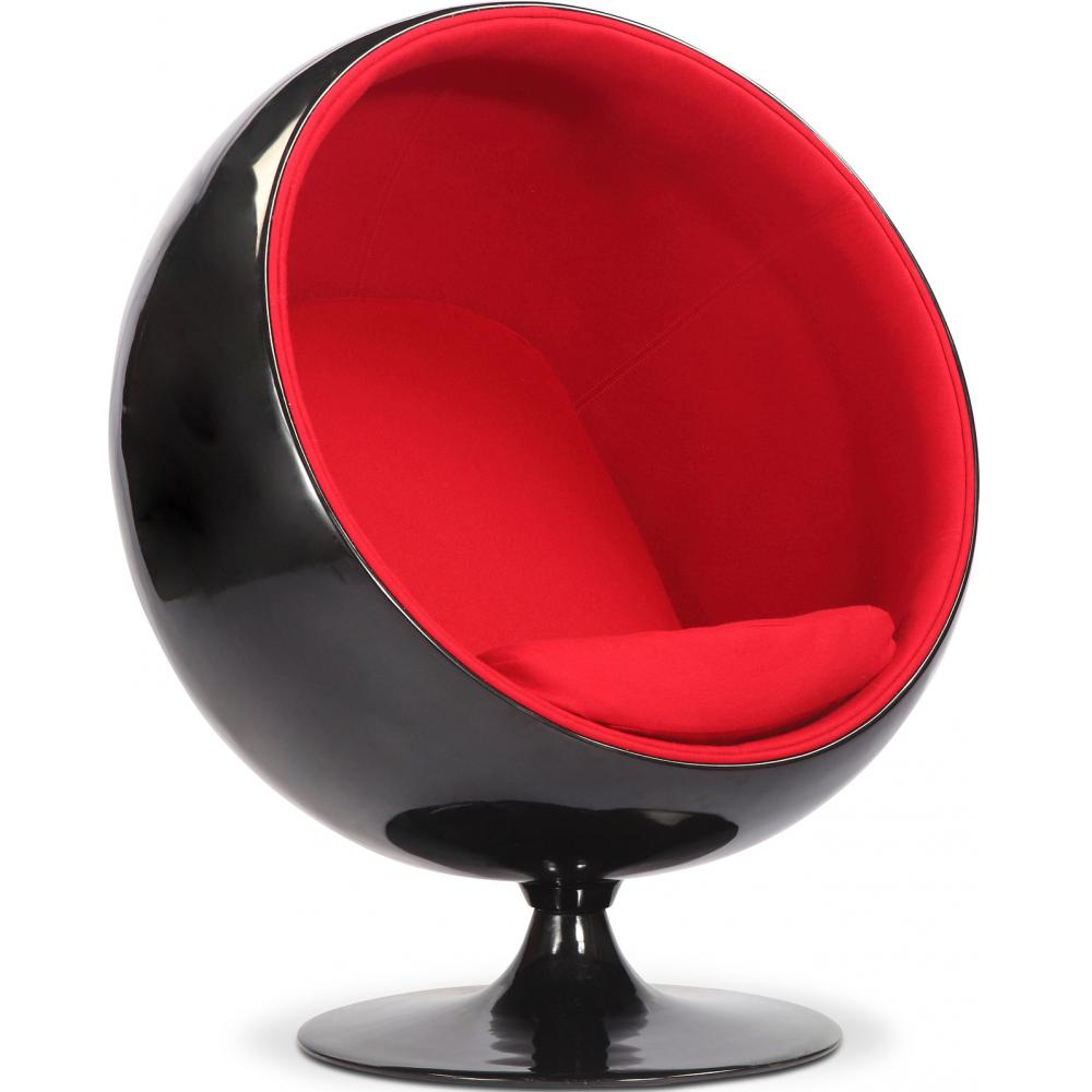  Buy Ballon Chair - Black Shell and Red Interior - Fabric Red 19537 - in the EU