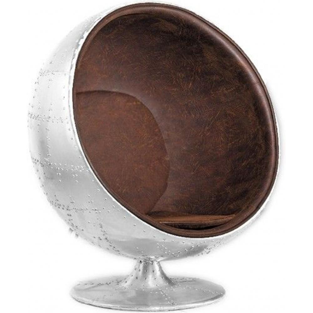  Buy Ball Chair Aviator Armchair - Microfiber Aged Leather Effect Brown 26718 - in the EU