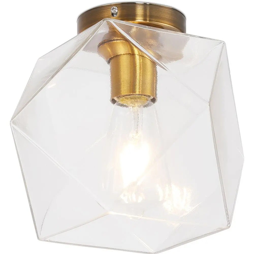  Buy Modern Glass & Metal Ceiling Lamp Transparent 59832 - in the EU