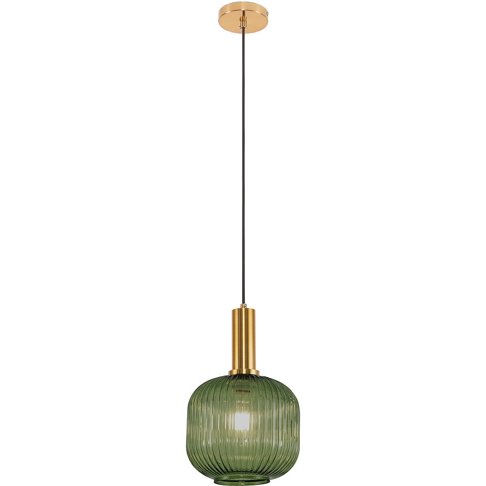  Buy Pendant lamp in vintage style, glass and metal - Genoveva Green 59835 - in the EU