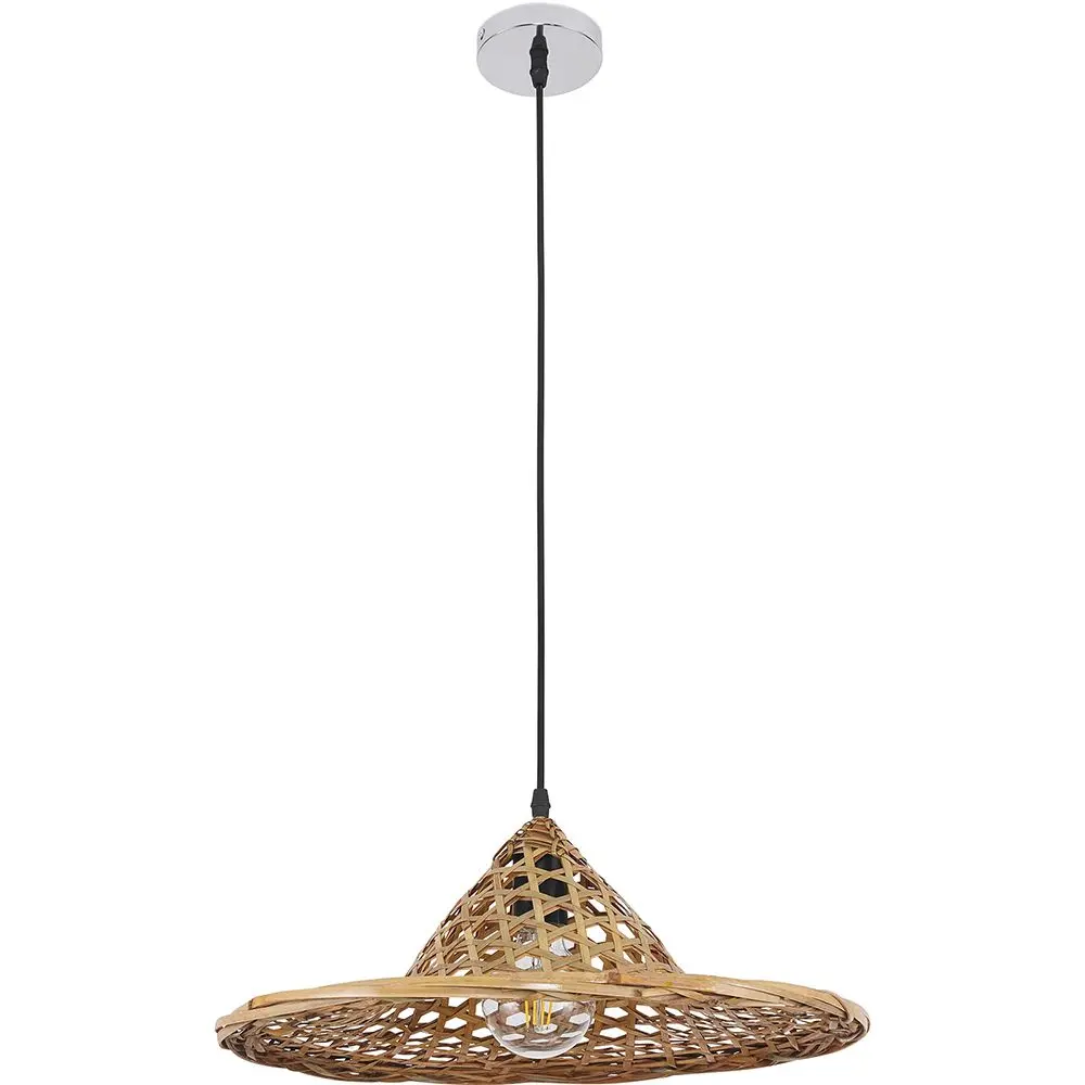  Buy Bamboo Ceiling Lamp Design Boho Bali - Nadia Natural wood 59854 - in the EU