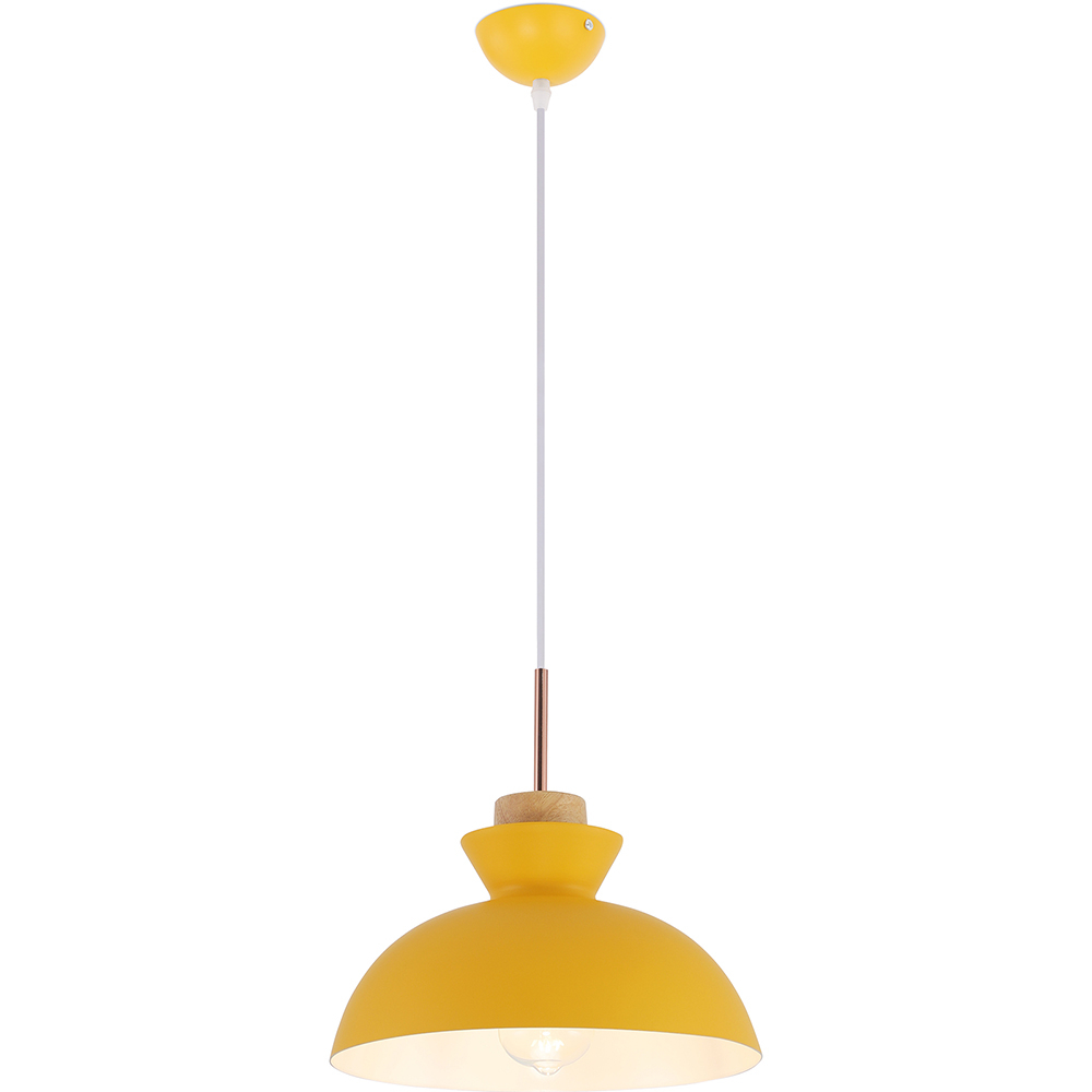  Buy Metal & Wood Scandinavian Hanging Lamp Yellow 59842 - in the EU