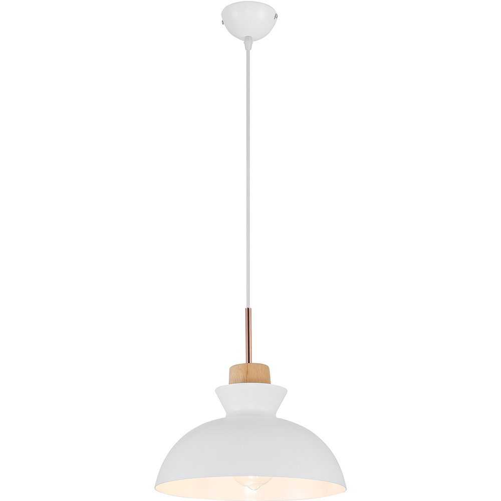  Buy Metal & Wood Scandinavian Hanging Lamp White 59842 - in the EU