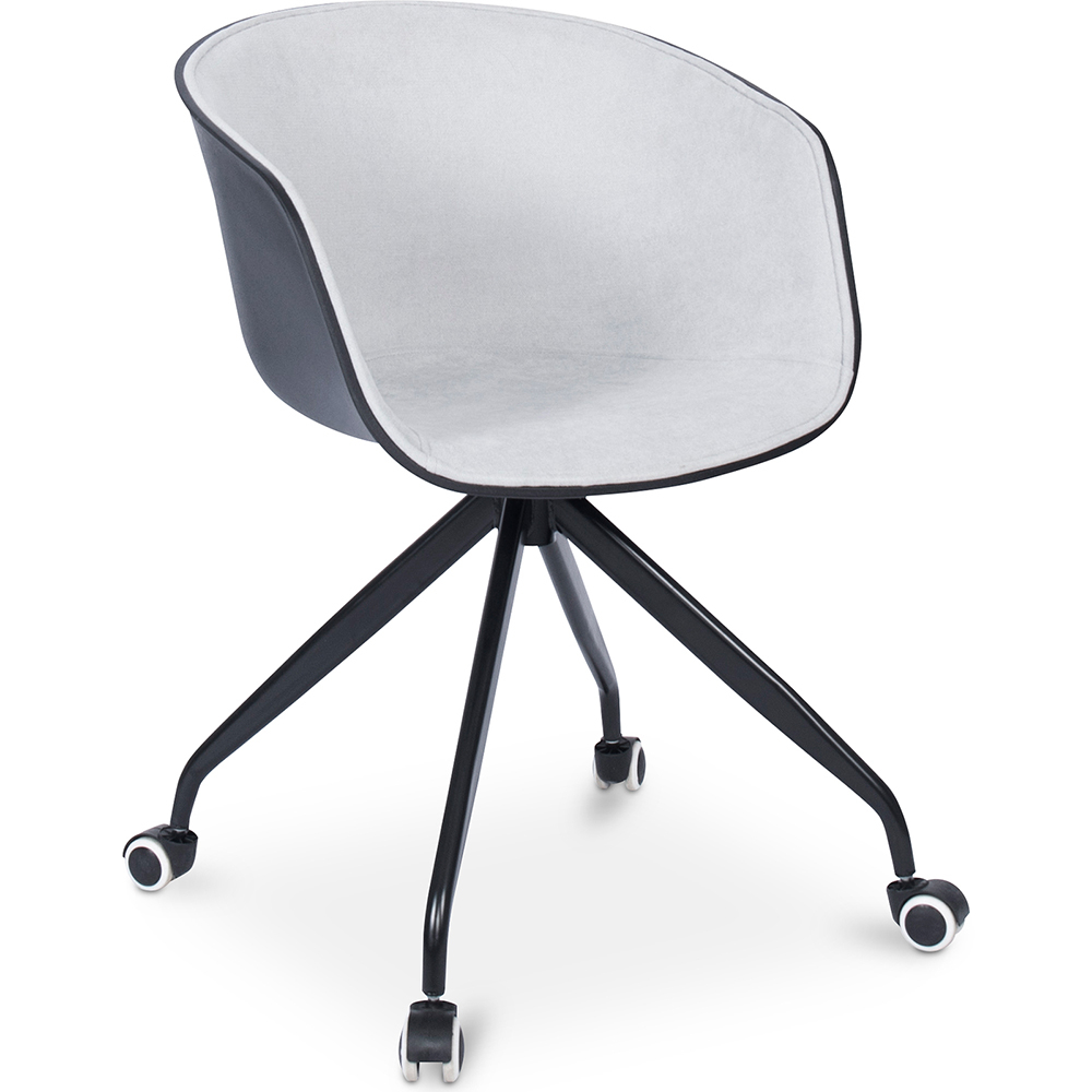  Buy Black Padded Office Chair with Armrests and Wheels Light grey 59888 - in the EU