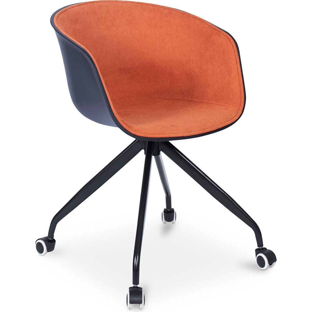  Buy Black Padded Office Chair with Armrests and Wheels Orange 59888 - in the EU