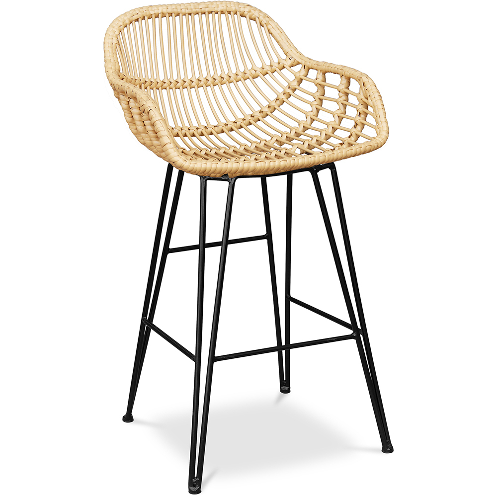  Buy Synthetic wicker bar stool 65cm - Magony Natural wood 59881 - in the EU