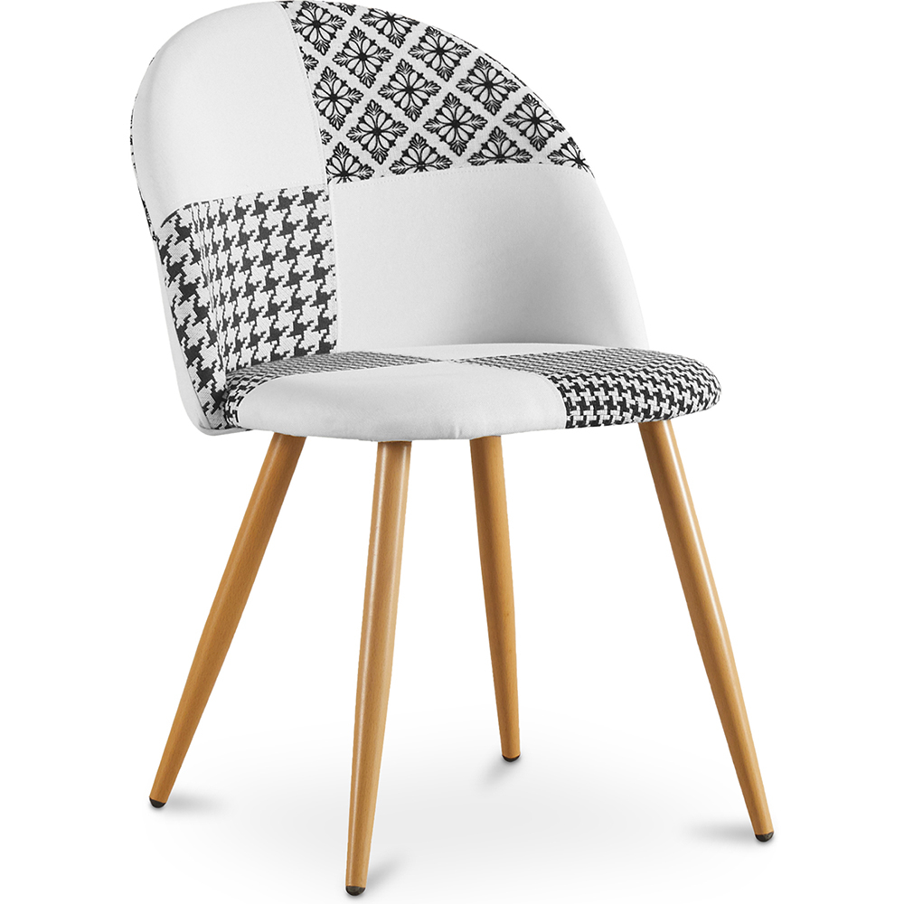  Buy Dining Chair - Upholstered in Black and White Patchwork - Bennett White / Black 59937 - in the EU