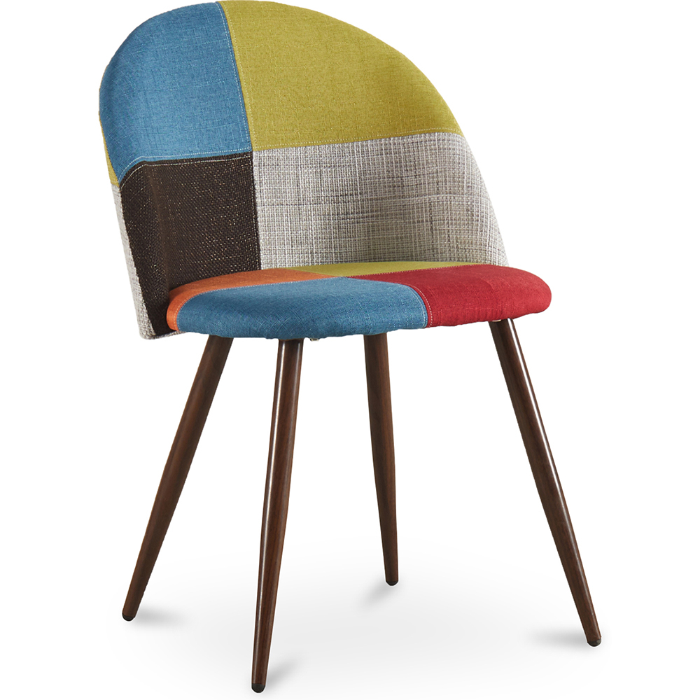  Buy Dining Chair Accent Patchwork Upholstered Scandi Retro Design Dark Wooden Legs - Bennett Fiona Multicolour 59939 - in the EU