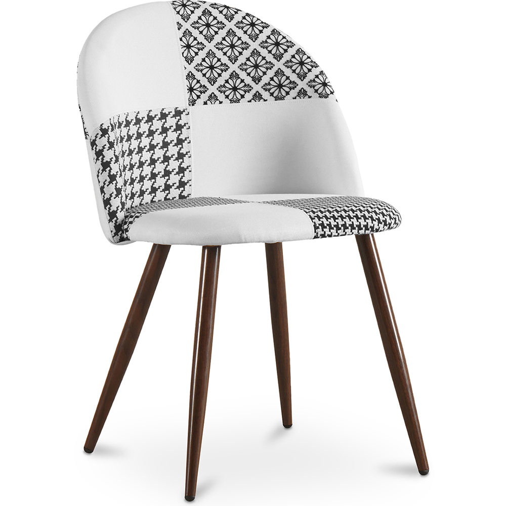  Buy Dining Chair - Upholstered in Black and White Patchwork - Bennett  White / Black 59942 - in the EU
