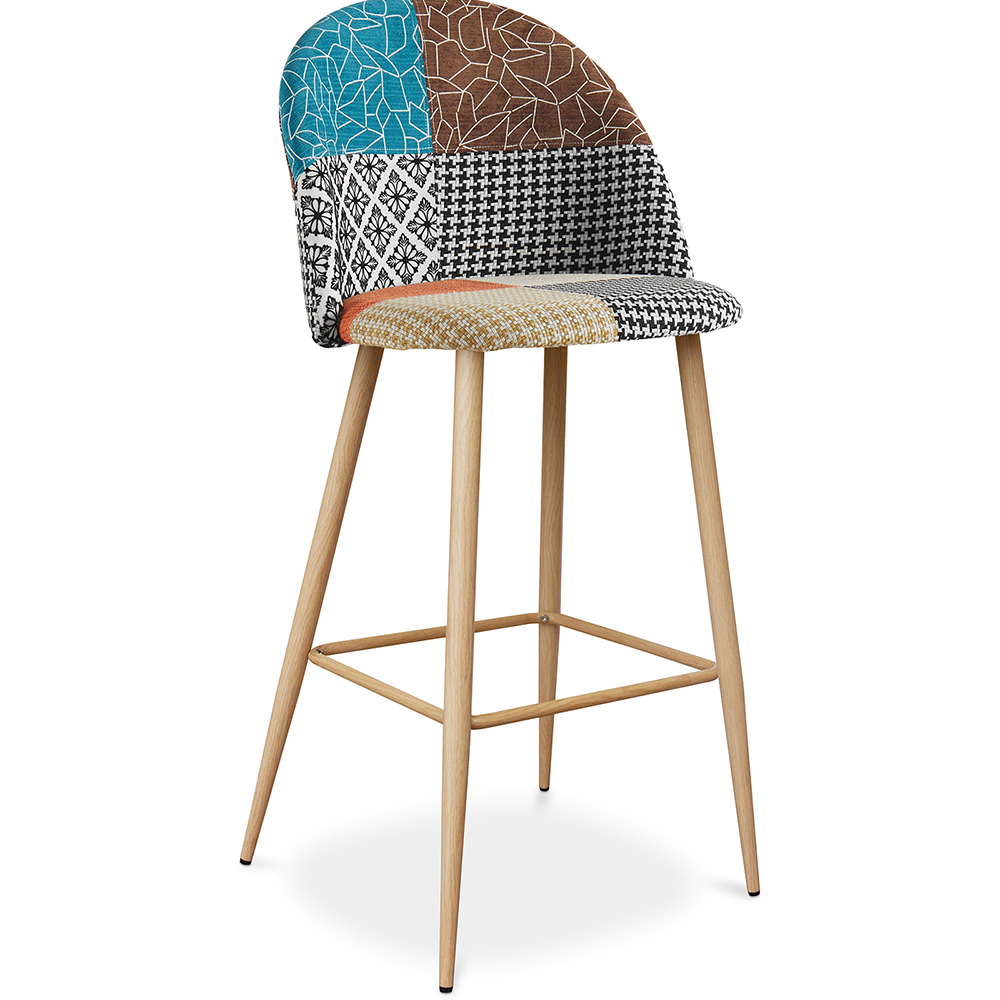  Buy Patchwork Upholstered Stool - Scandinavian Style - Bennett  Multicolour 59943 - in the EU