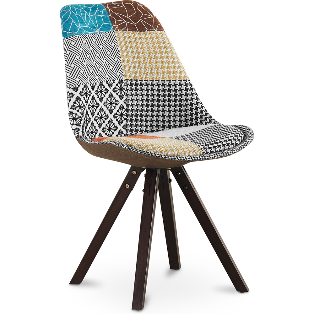  Buy Dining Chair Brielle Upholstered Scandi Design Dark Wooden Legs Premium - Patchwork Amy Multicolour 59955 - in the EU
