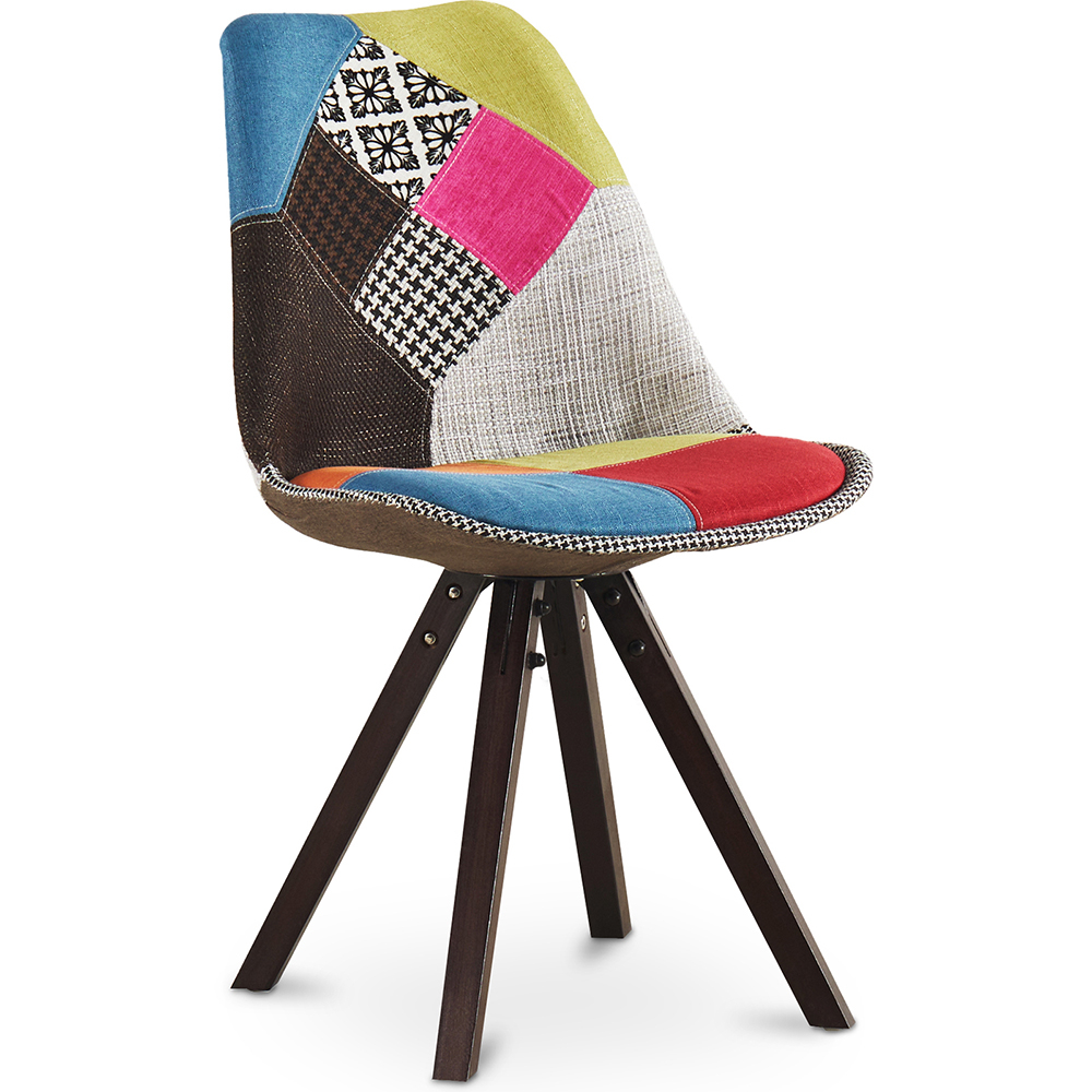  Buy Dining Chair Brielle Upholstered Scandi Design Dark Wooden Legs Premium - Patchwork Fiona Multicolour 59956 - in the EU