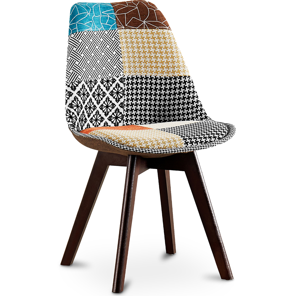  Buy Dining Chair Brielle Upholstered Scandi Design Dark Wooden Legs Premium New Edition - Patchwork Amy Multicolour 59965 - in the EU