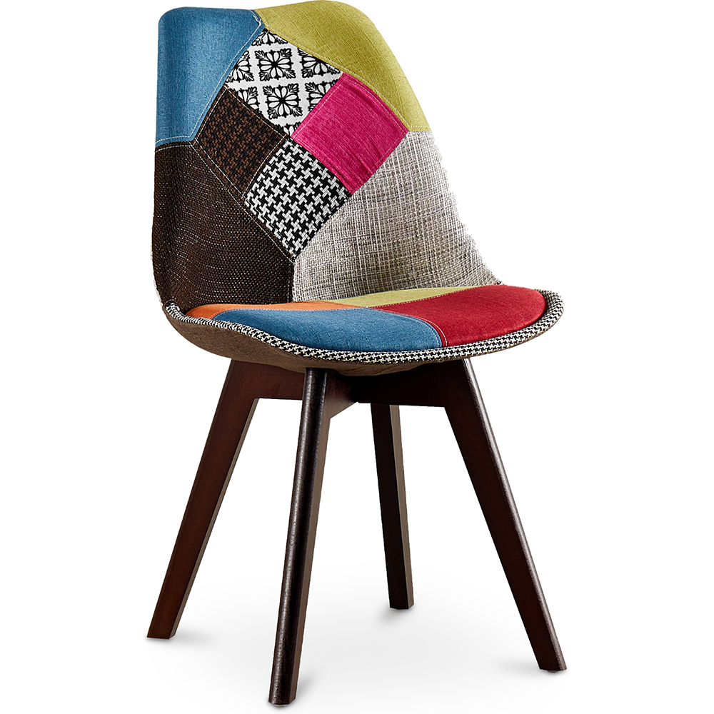  Buy Dining Chair Brielle Upholstered Scandi Design Dark Wooden Legs Premium New Edition - Patchwork Fiona Multicolour 59966 - in the EU
