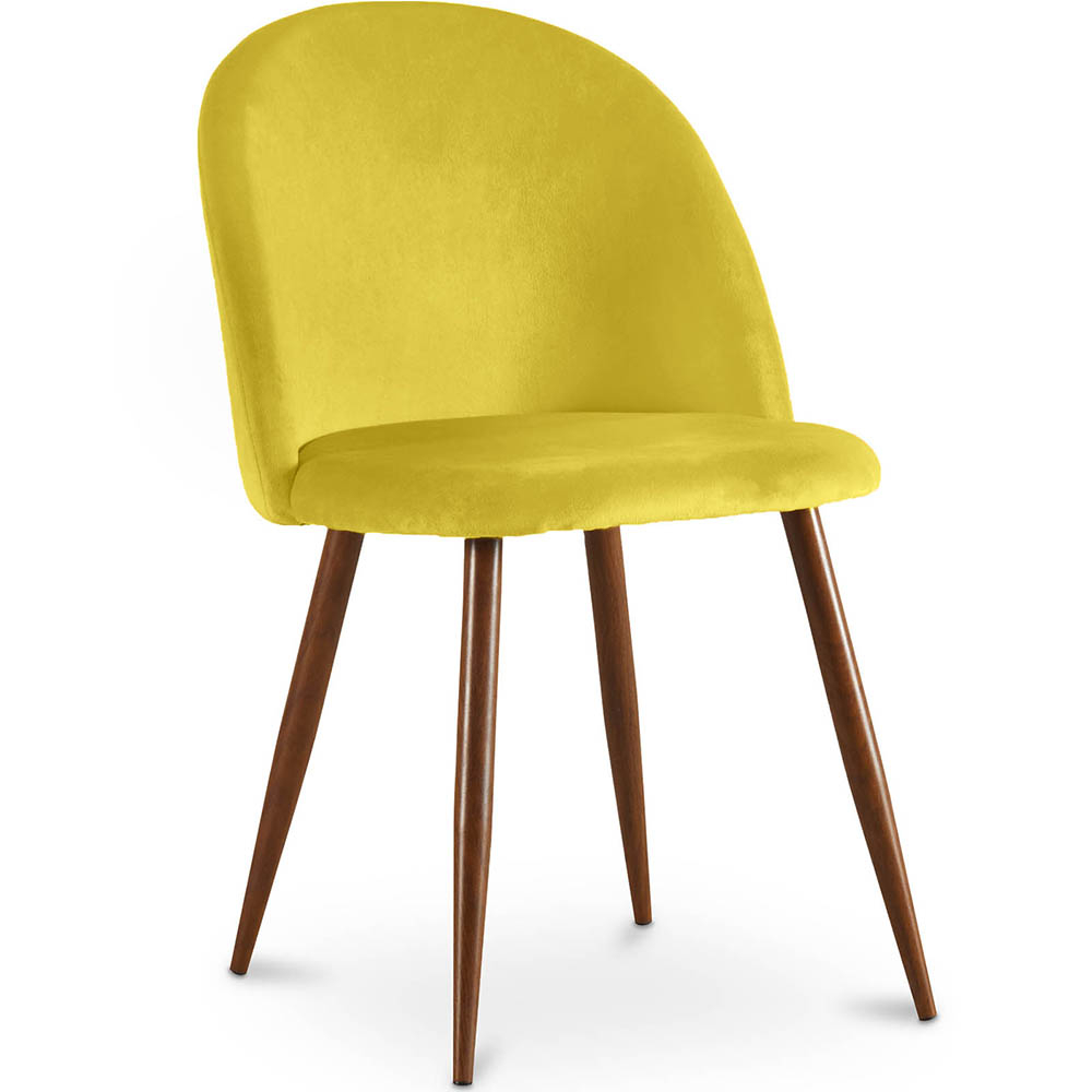  Buy Dining Chair - Upholstered in Velvet - Scandinavian Design - Bennett Yellow 59991 - in the EU