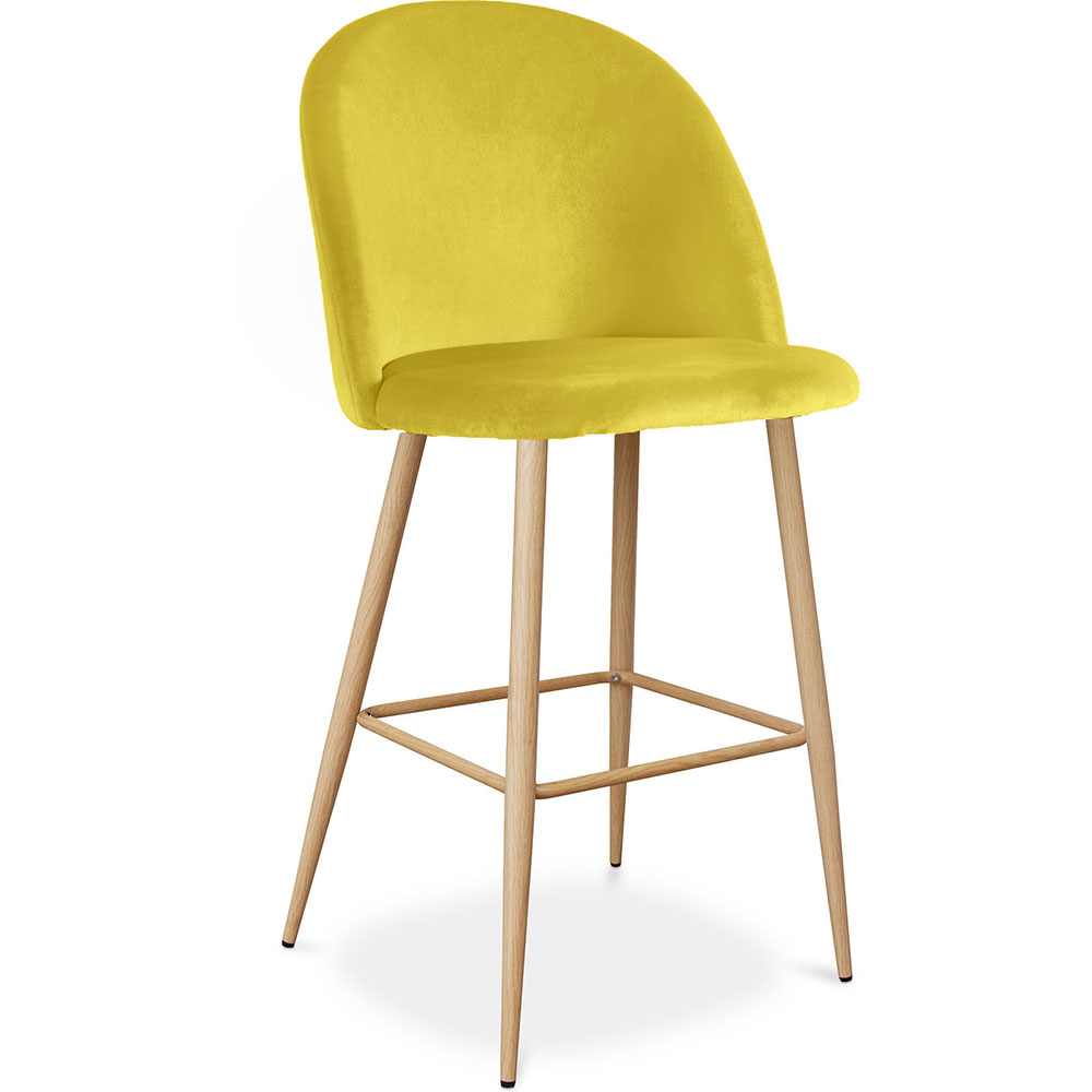  Buy Velvet Upholstered Stool - Scandinavian Design - Bennett Yellow 59992 - in the EU