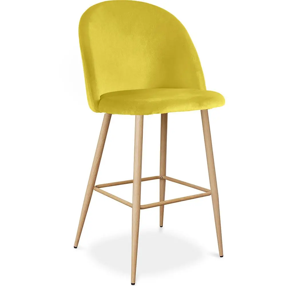  Buy Velvet Upholstered Stool - Scandinavian Design - Bennett Yellow 59992 - in the EU
