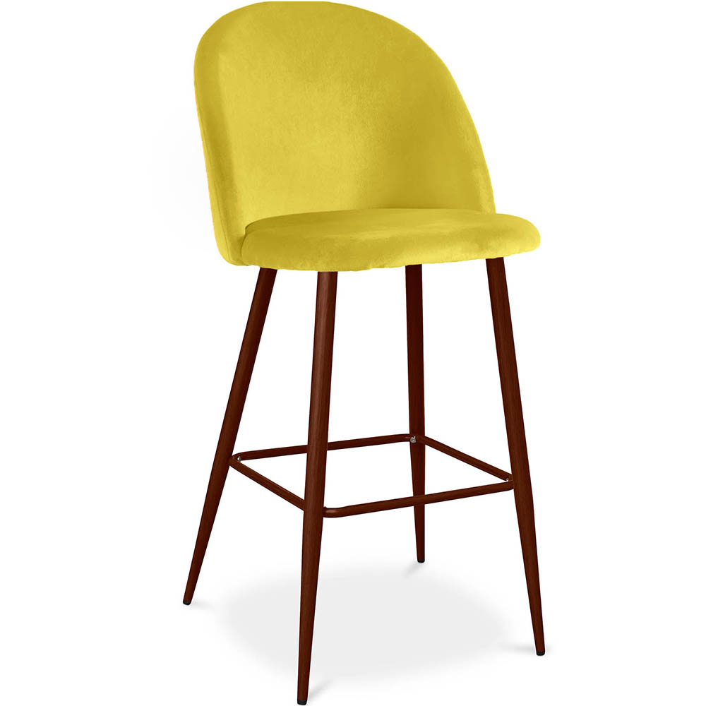  Buy Velvet Upholstered Stool - Scandinavian Design - Bennett Yellow 59993 - in the EU