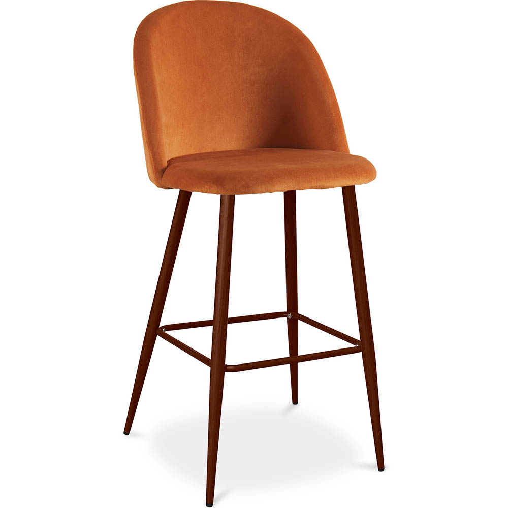  Buy Velvet Upholstered Stool - Scandinavian Design - Bennett Reddish orange 59993 - in the EU