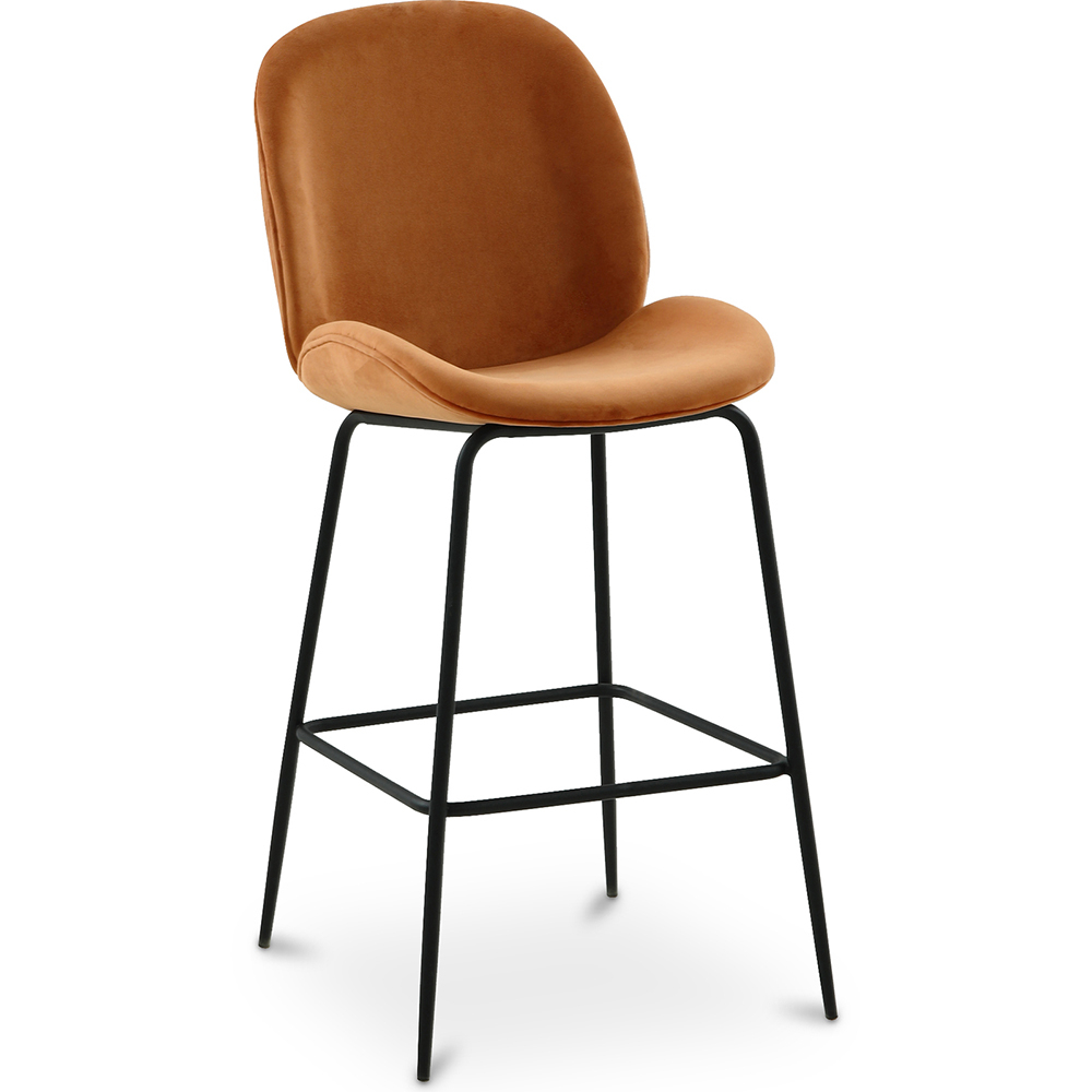  Buy Bar Stool Accent Velvet Upholstered Retro Design 73cm - Elias Brick 59997 - in the EU