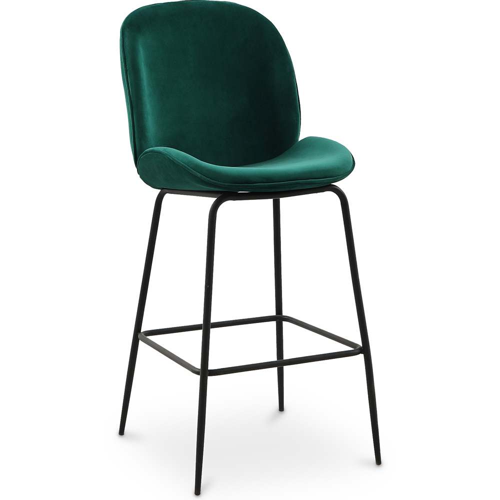  Buy Bar Stool Accent Velvet Upholstered Retro Design 73cm - Elias Dark green 59997 - in the EU