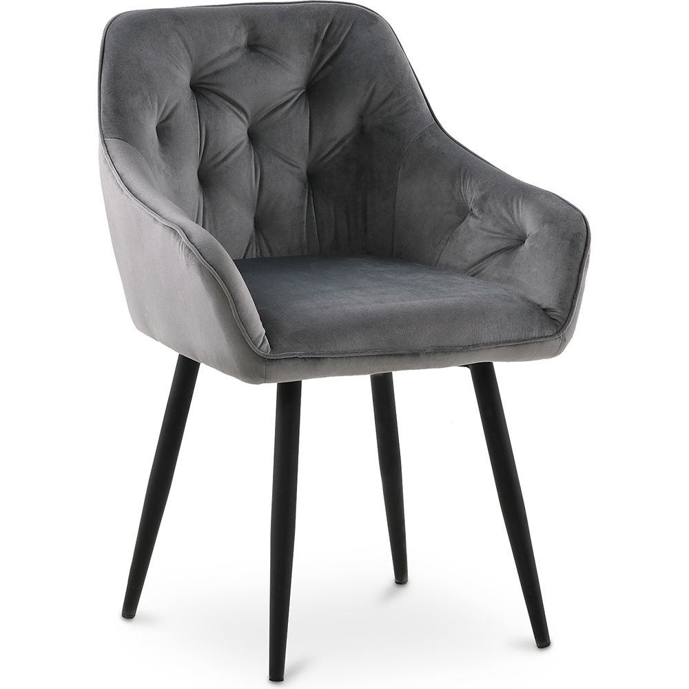  Buy Dining Chair with Armrests - Upholstered in Velvet - Carrol Dark grey 59998 - in the EU
