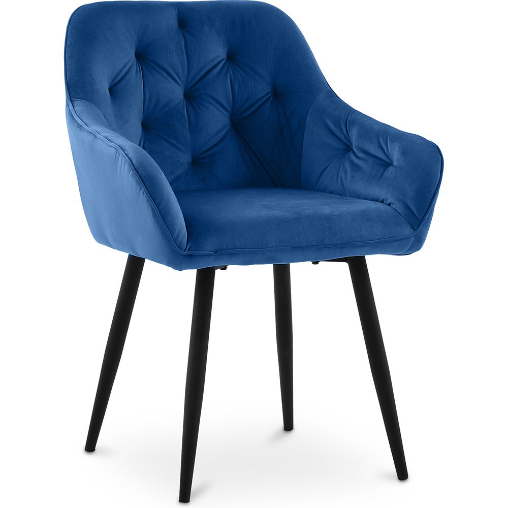  Buy Dining Chair with Armrests - Upholstered in Velvet - Carrol Dark blue 59998 - in the EU