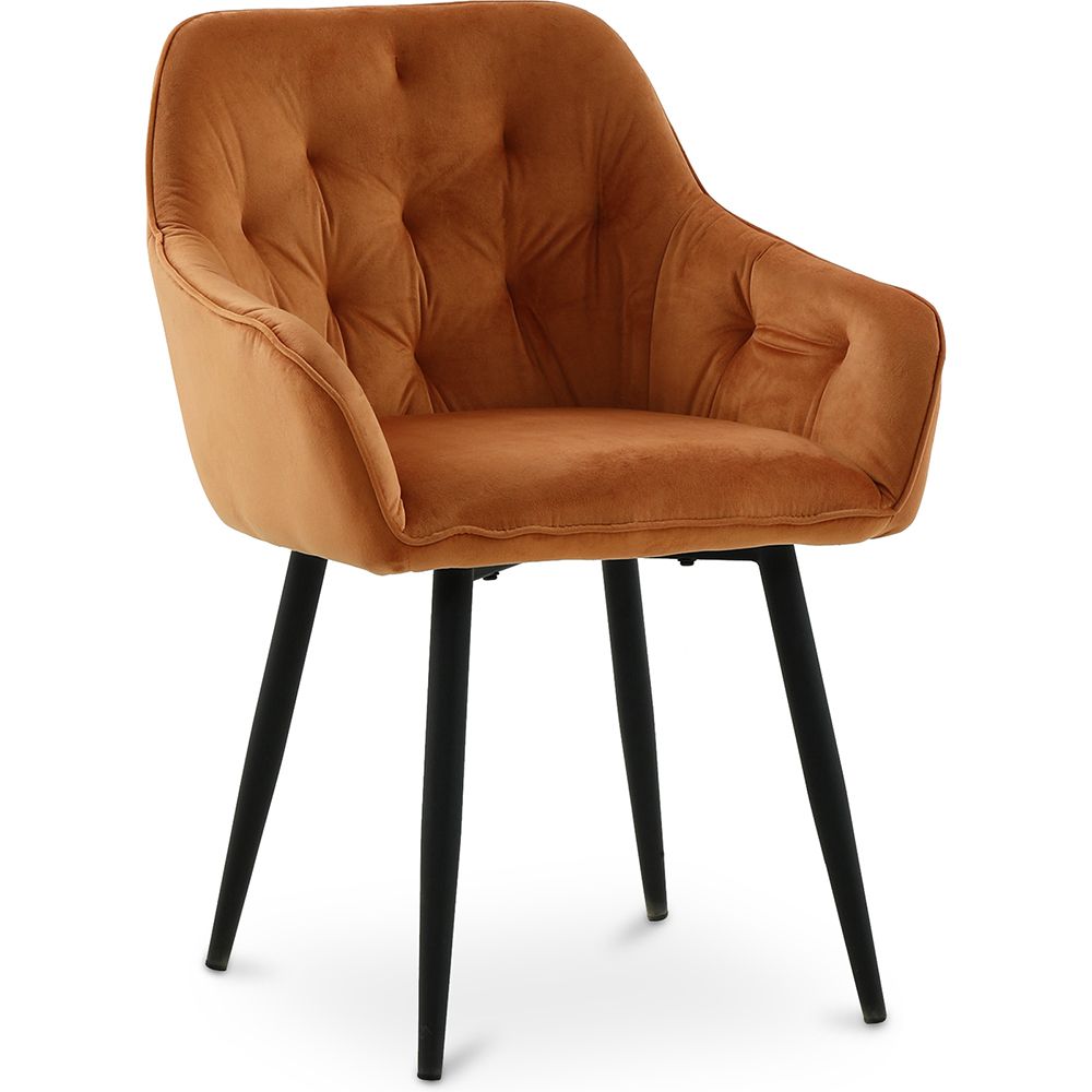  Buy Dining Chair with Armrests - Upholstered in Velvet - Carrol Orange 59998 - in the EU
