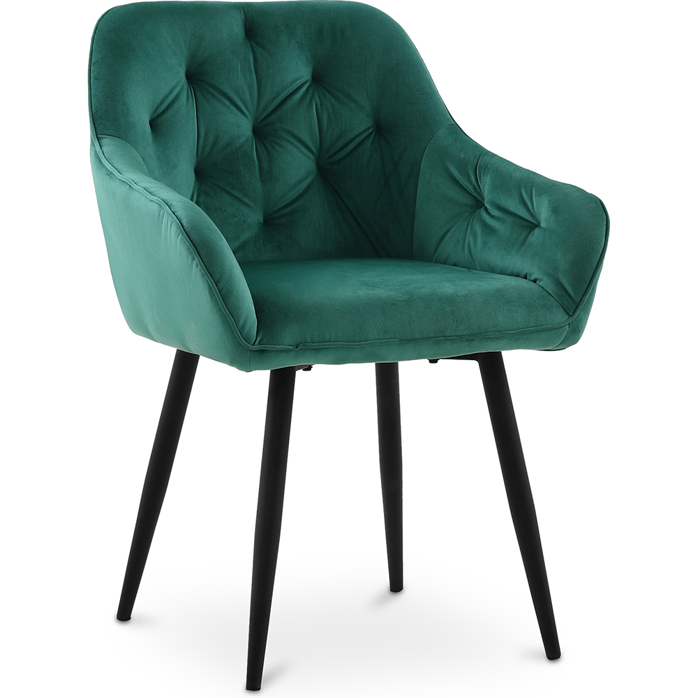  Buy Dining Chair with Armrests - Upholstered in Velvet - Carrol Green 59998 - in the EU