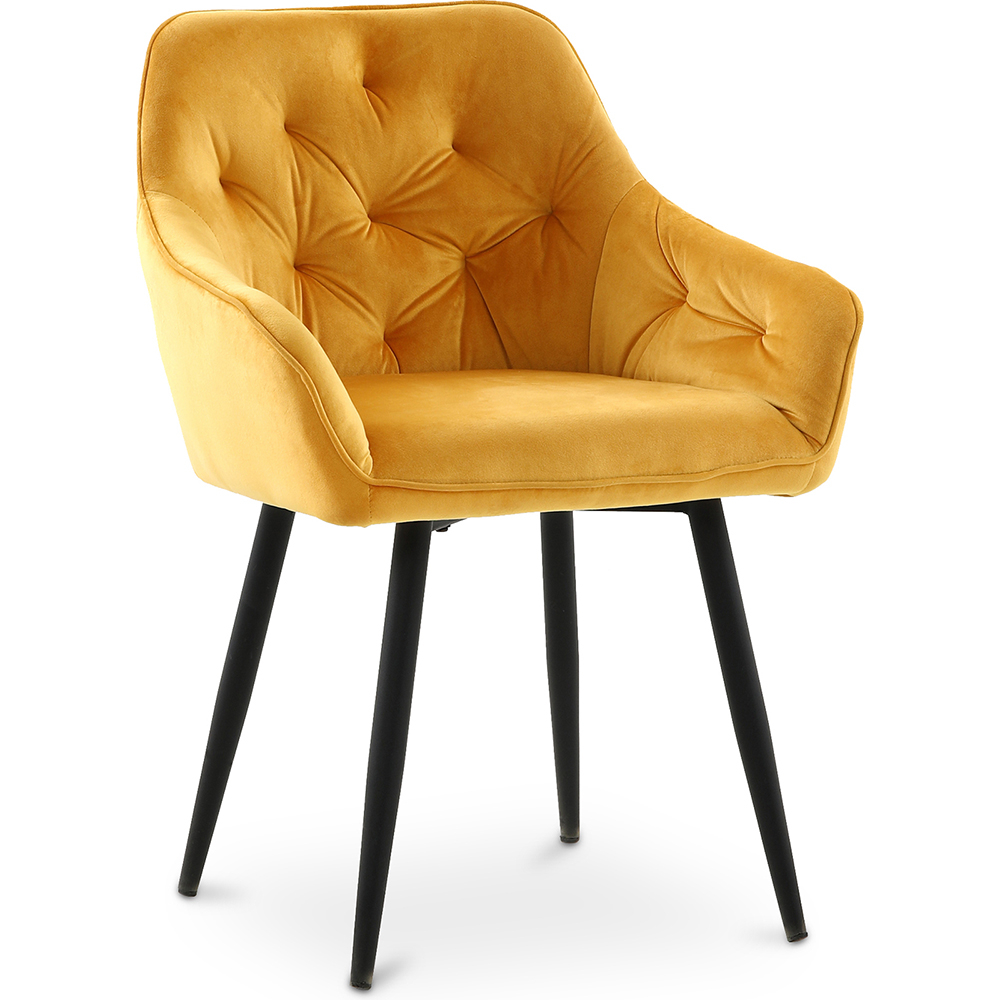  Buy Dining Chair with Armrests - Upholstered in Velvet - Carrol Yellow 59998 - in the EU