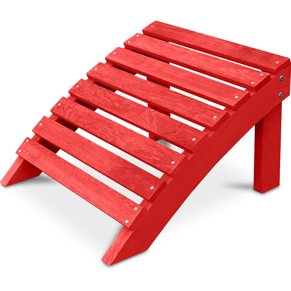  Buy Garden Chair Footrest Adirondack Wood Outdoor Furniture - Anela Red 60006 - in the EU